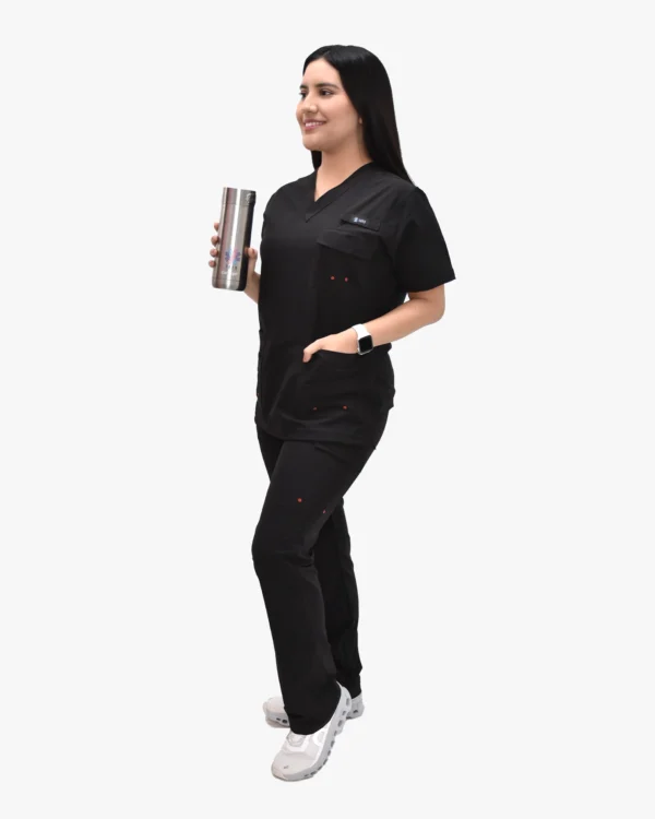 Pantalón <br>Nara <br>Negro con Rojo - Imagen 2